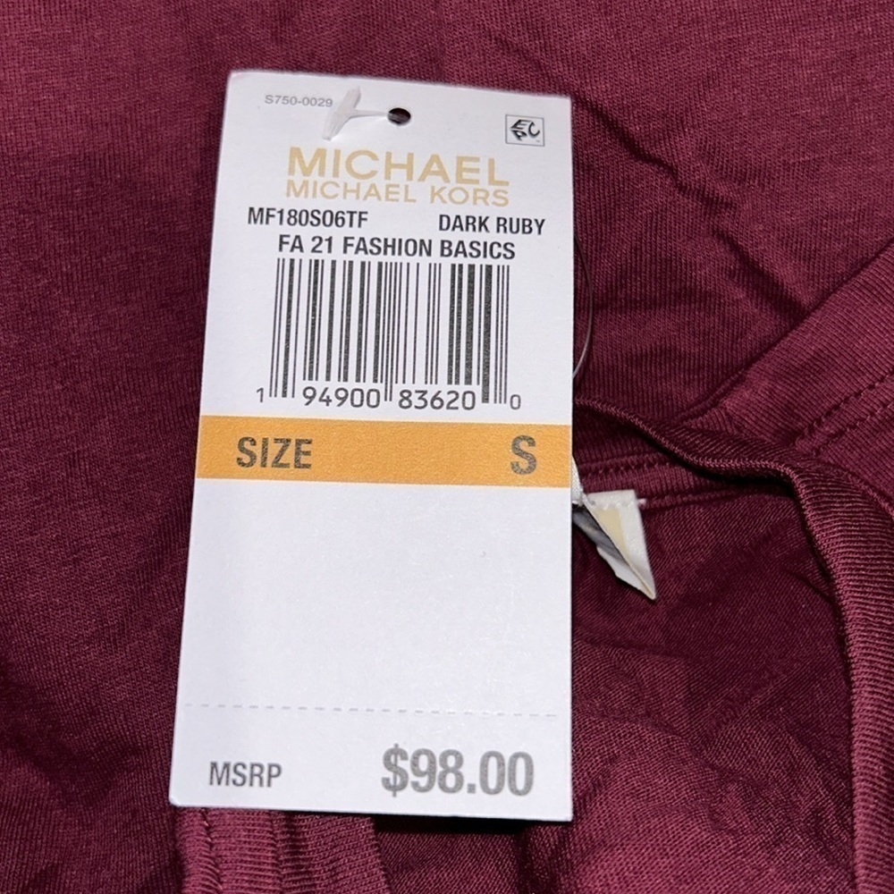 *NWT*MICHAEL KORS Long Sleeve Crew Neck Above the Knee T-Shirt Dress -S - Picture 4 of 5